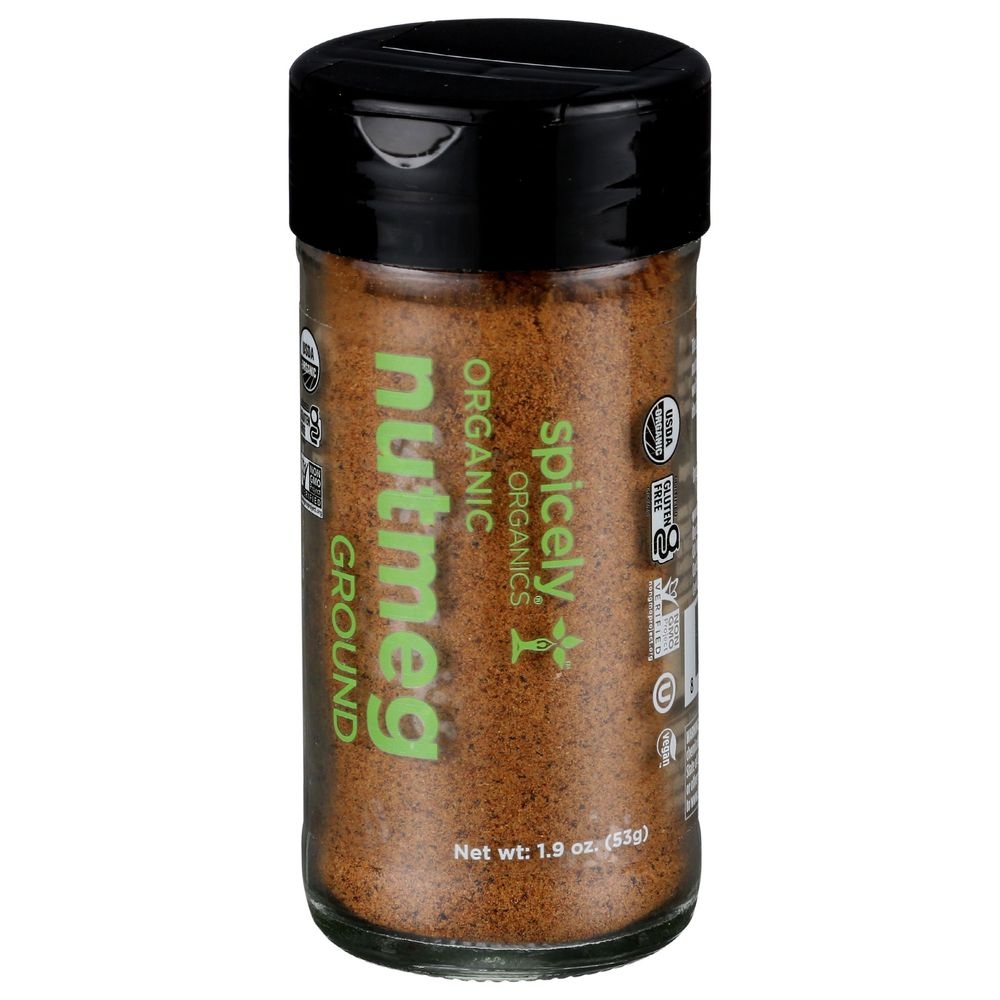 Spicely Organics Ground Nutmeg, 1.9 Ounce Glass Jar -- 3 per case