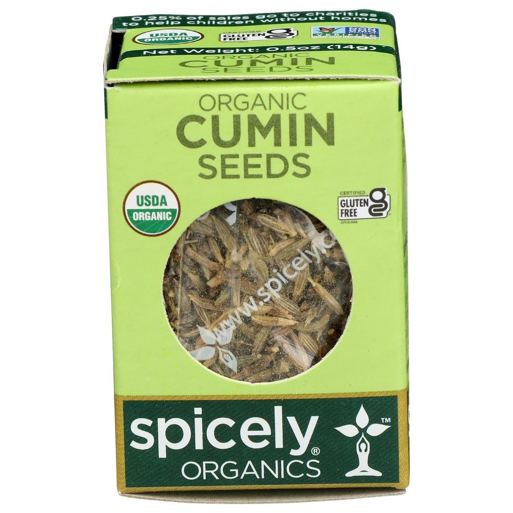 Spicely Organics Cumin Seeds, 0.5 Ounce Box -- 6 per case