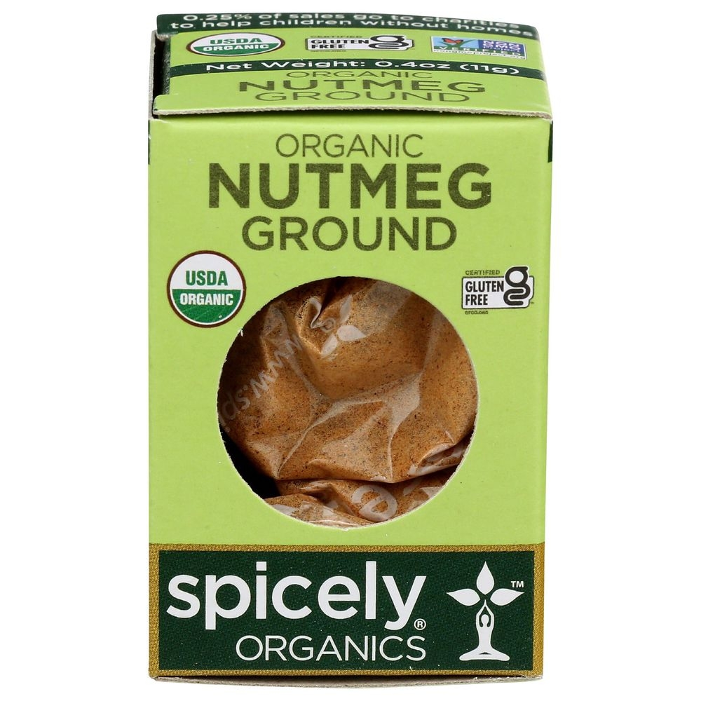Spicely Organics Ground Nutmeg, 0.4 Ounce Box -- 6 per case