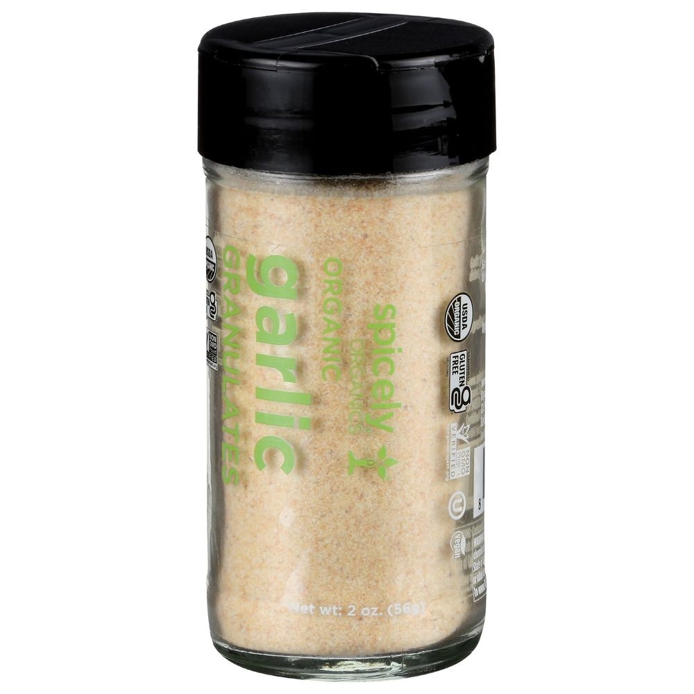 Spicely Organics Garlic Granulates, 2 Ounce Glass Jar -- 3 per case