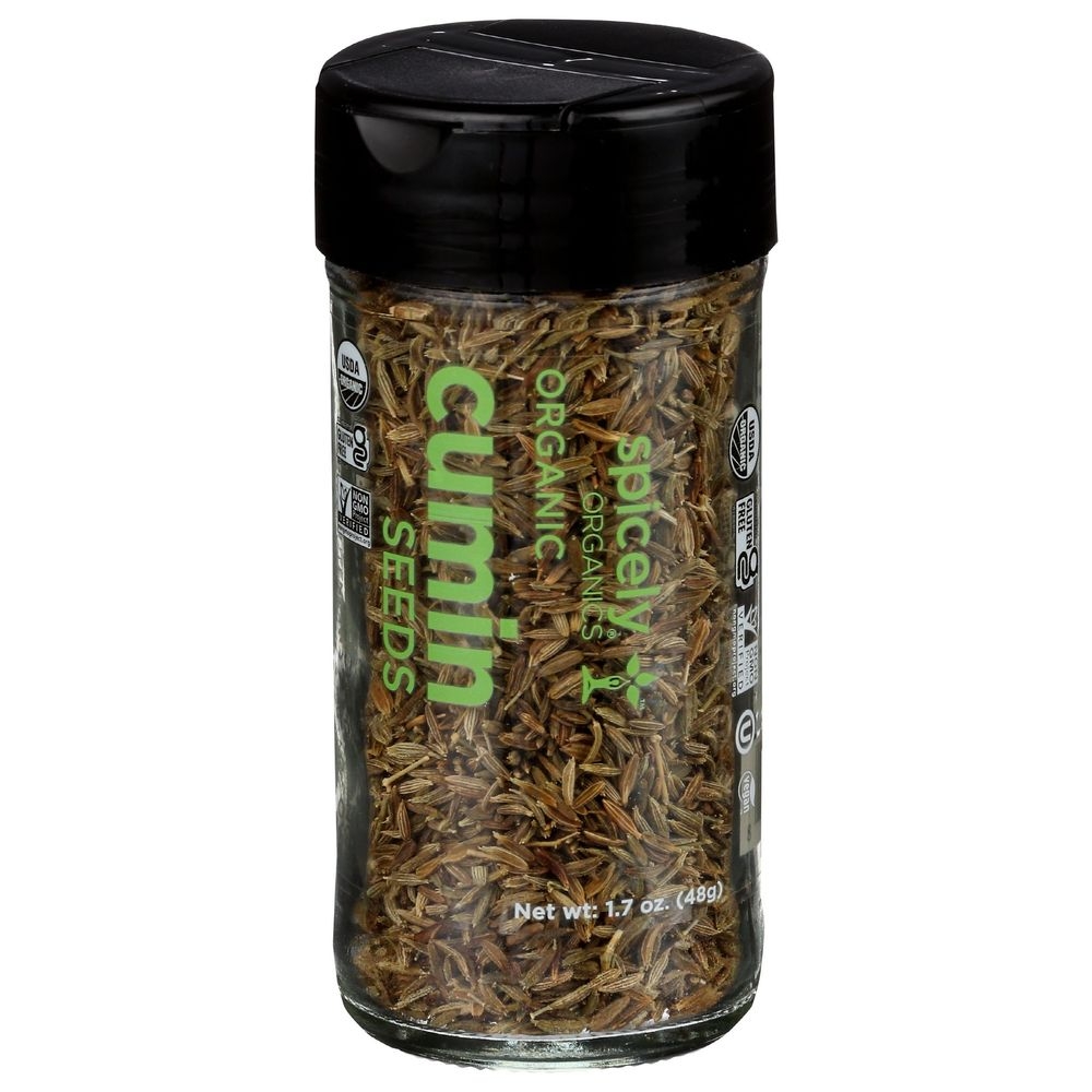 Spicely Organics Cumin Seeds, 1.7 Ounce Glass Jar -- 3 per case