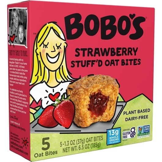 Bobos Strawberry Stuffed Oat Bites, 1.3 Ounce -- 30 per case
