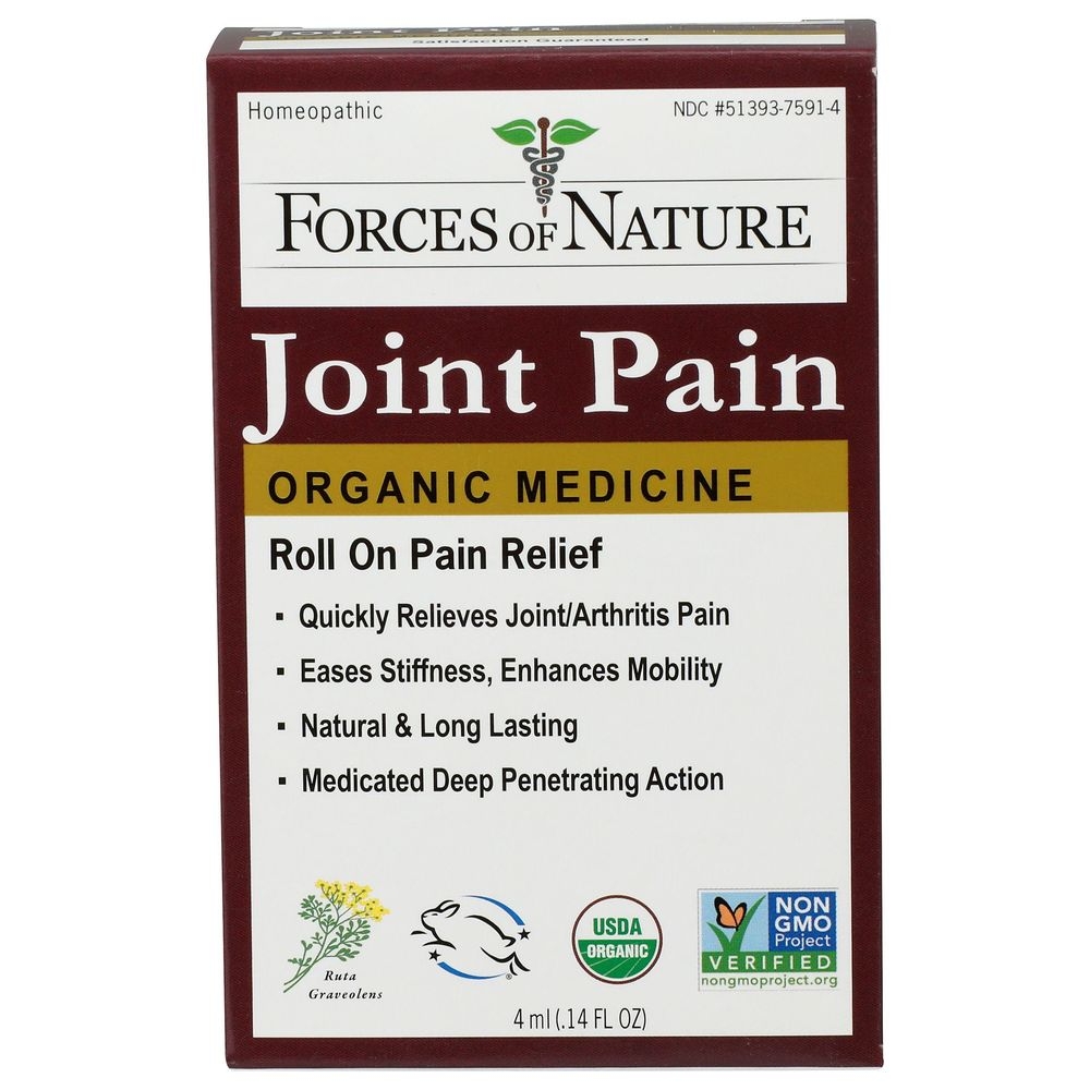 Forces of Nature Organic Joint Pain Relief Roller Ball, 4 Milliliter