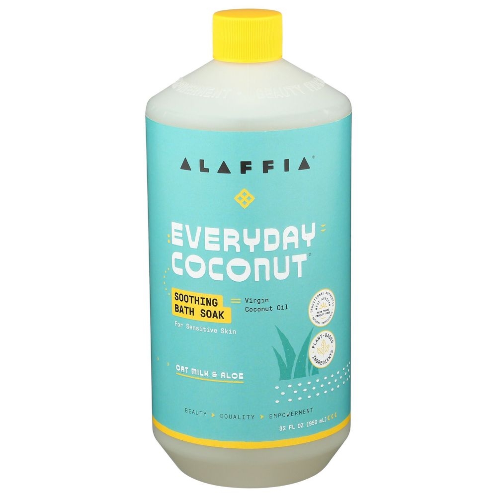 Alaffia Everyday Coconut Oat Milk Aloe Soothing Bath Soak, 32 Fluid Ounce