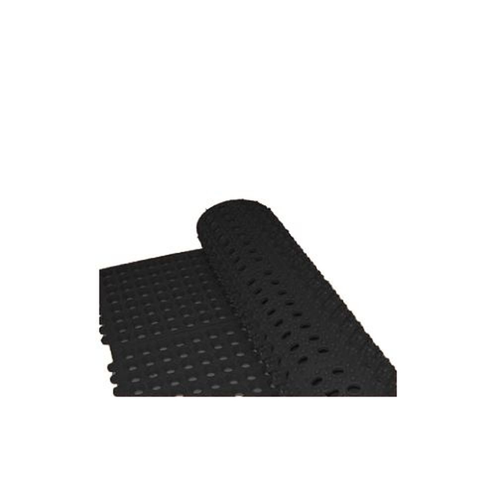 Winco RBMI-33K Black Rubber Interlocking Anti-Fatigue Floor Mat, 36 x 36 inch
