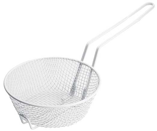 Winco White Plastic Non Stick Coating Medium Mesh Breading Basket, 8 inch -- 36 per case