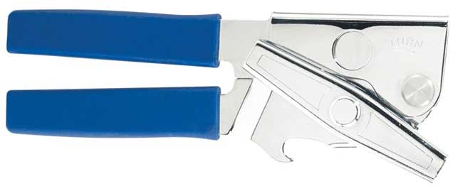 Winco Twist and Out Chrome Plated Portable Can Opener with Soft Grip Handle, 7 inch Length -- 48 per case