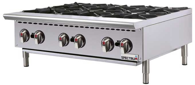 Winco Spectrum 6 Burner Natural Gas Hotplate, 36 inch -- 1 set