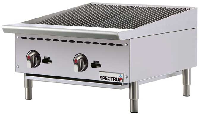 Winco Spectrum 2 Burner Natural Gas Charbroiler, 24 x 34 7/16 x 15 1/2 inch -- 1 set