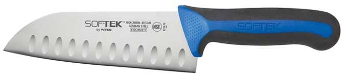 Winco SofTek Santoku Knife with Soft Grip Handle, 7 inch Length -- 36 per case