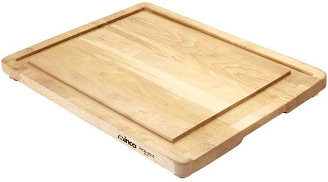 Winco Wooden Carving Board with Channel, 20 x 16 x 1 inch -- 4 per case