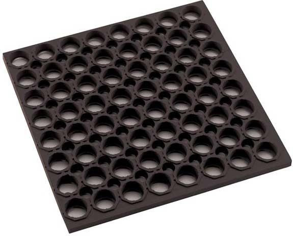 Winco Black Straight Edges Rolled Rubber Floor Mat, 3 x 5 x 3/4 inch