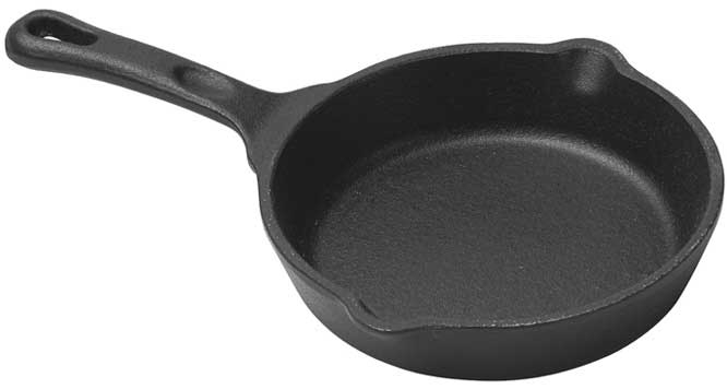 Winco FireIron Round Enamel Finish Mini Cast Iron Skillet, 7 Ounce -- 6 per case