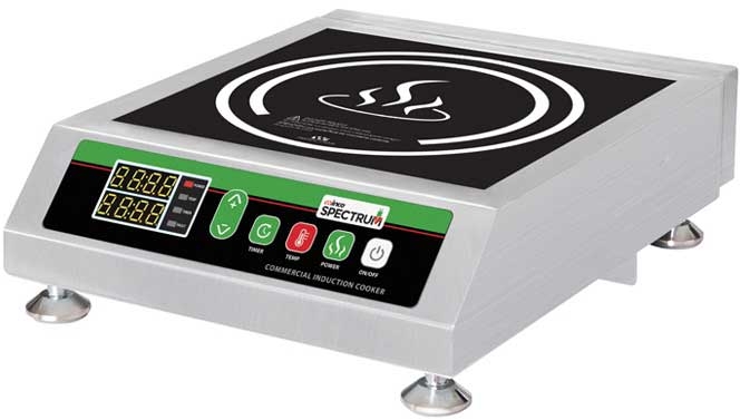 Winco Spectrum 120 Volt Commercial Electric Countertop Induction Cooker, 14 3/16 x 18 1/8 x 5 1/8 inch -- 2 set per case