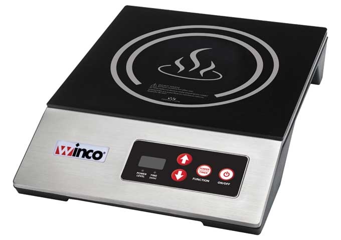 Winco 120 Volt Economy Countertop Induction Cooker, 11 3/4 x 15 3/4 x 2 3/4 inch -- 4 per case