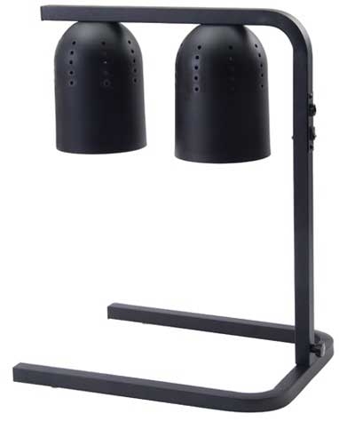Winco Black Steel Base Aluminum Light Hood 3-Position Electric Heat Lamp -- 1 set