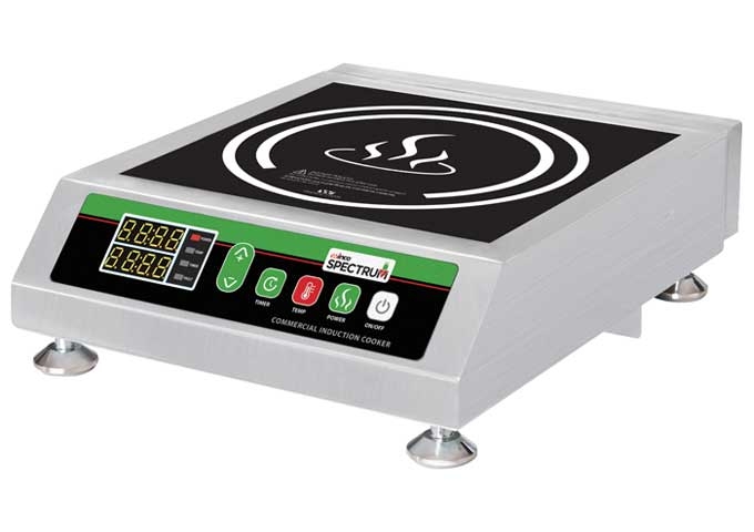 Winco Spectrum 120 Volt Commercial Electric Countertop Induction Cooker with NEMA 5-20P Plug, 14 3/16 x 18 1/8 x 5 1/8 inch -- 2 set per case