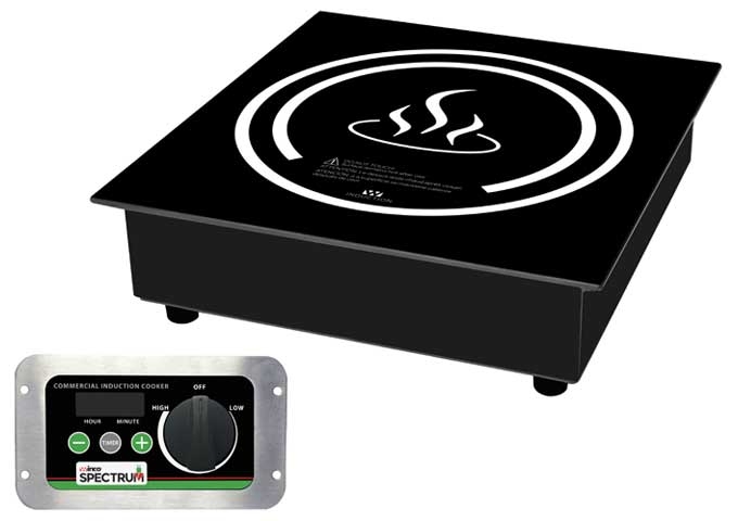 Winco Spectrum 120 Volt Commercial Electric Drop In Induction Cooker with NEMA 5-20P Plug, 12 5/8 x 13 7/16 x 3 7/8 inch -- 2 set per case