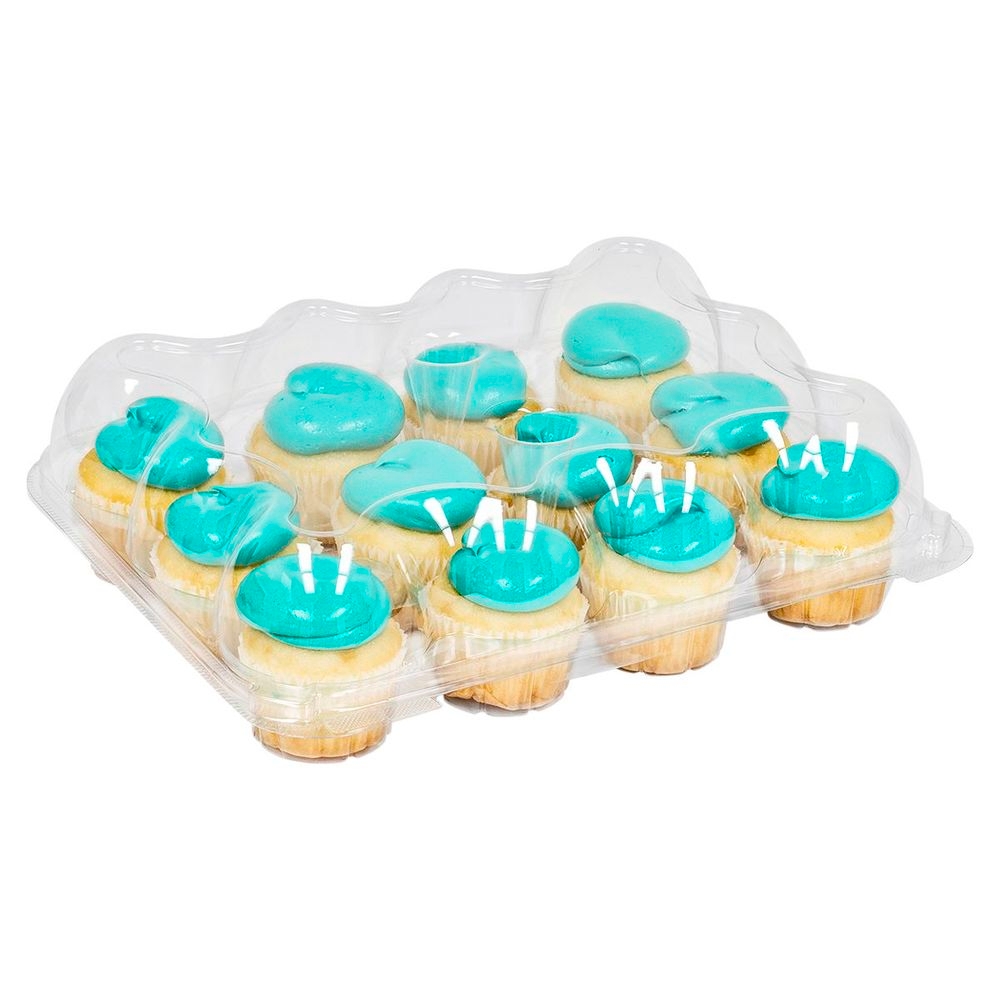Inno-Pak PET Plastic 12 count Cupcake Container, 12.38 x 10 x 3.7 inch -- 100 per case