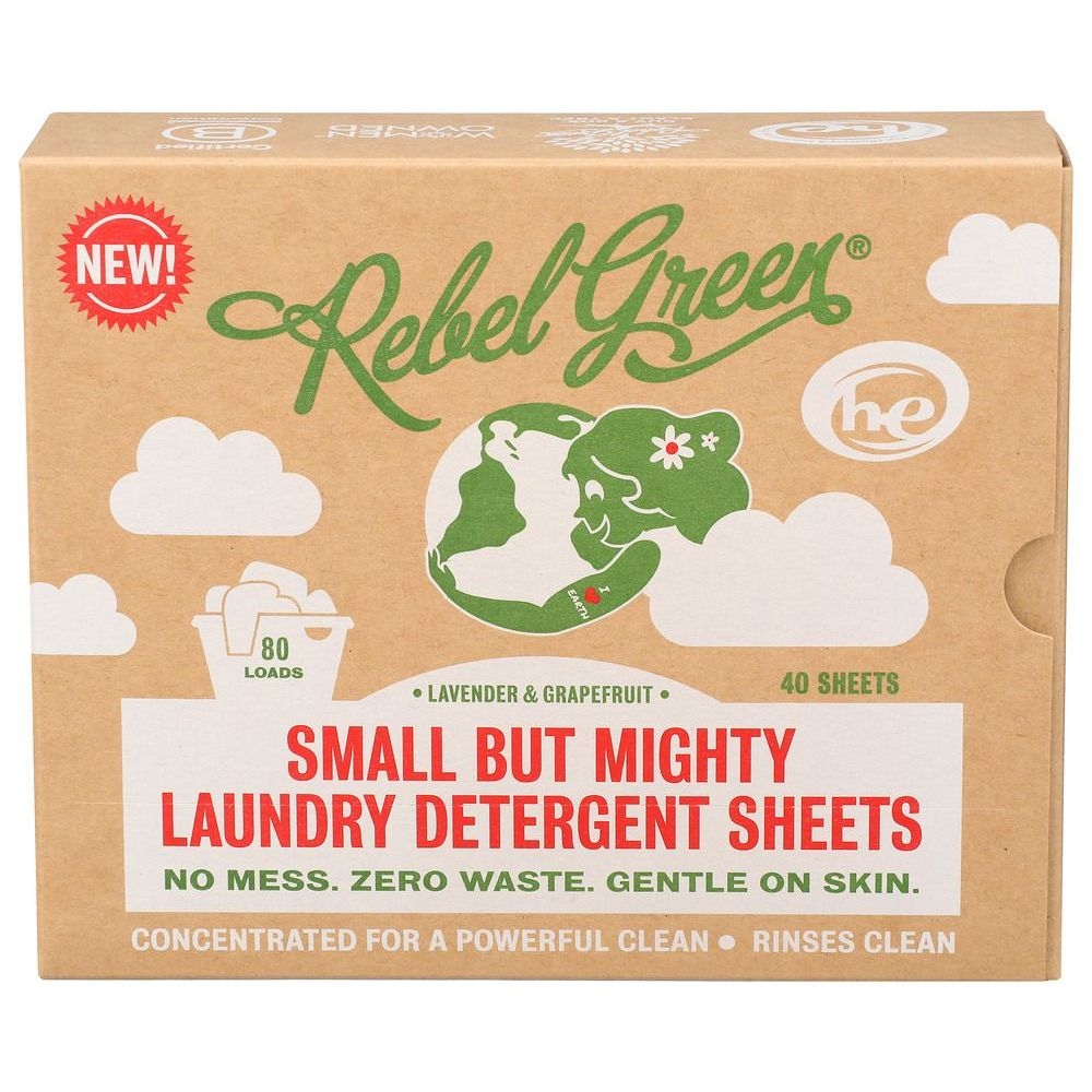 Rebel Green Lavender and Grapefruit Laundry Detergent Sheet, 40 count -- 6 per case