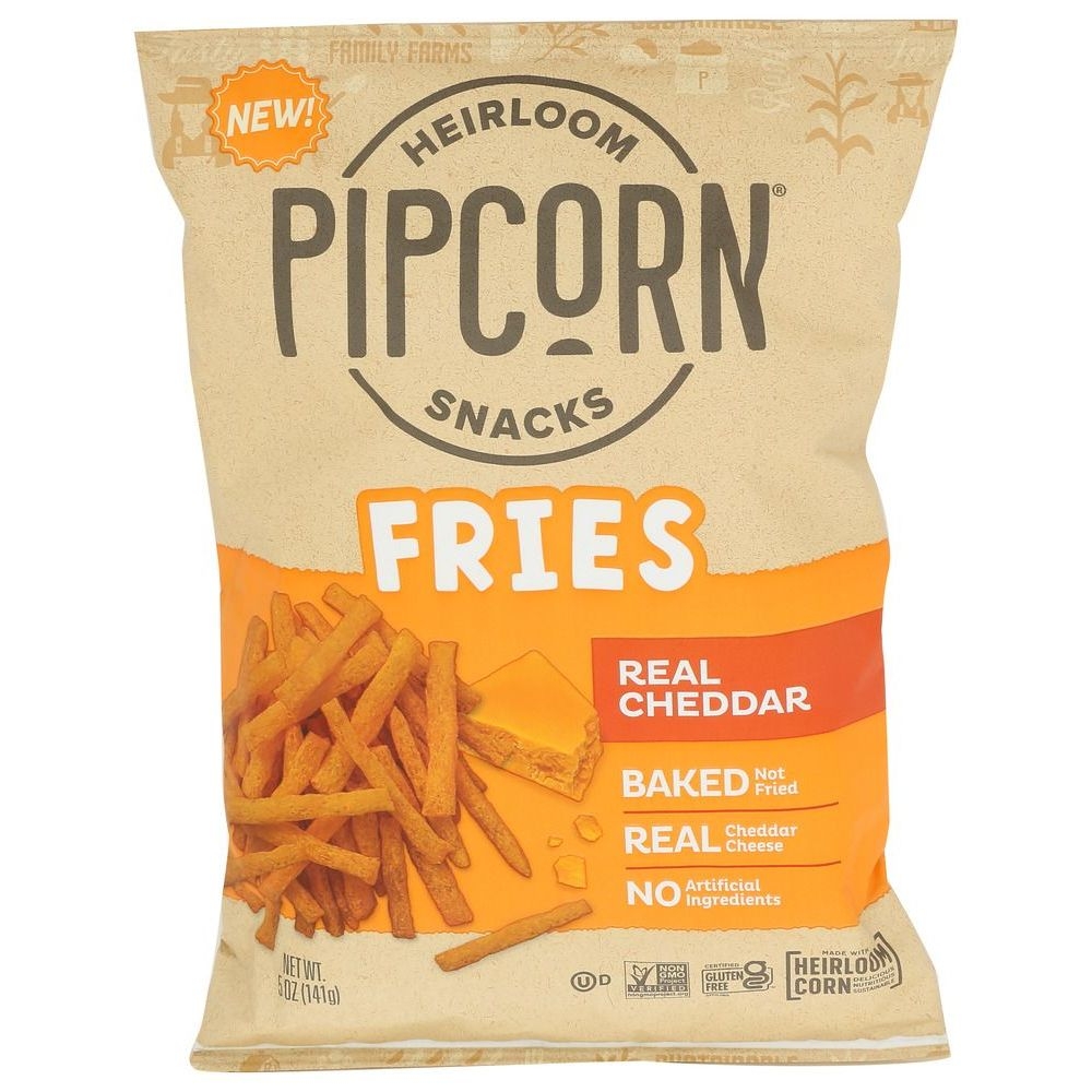 Pipcorn Real Cheddar Fries, 5 Ounce -- 12 per case