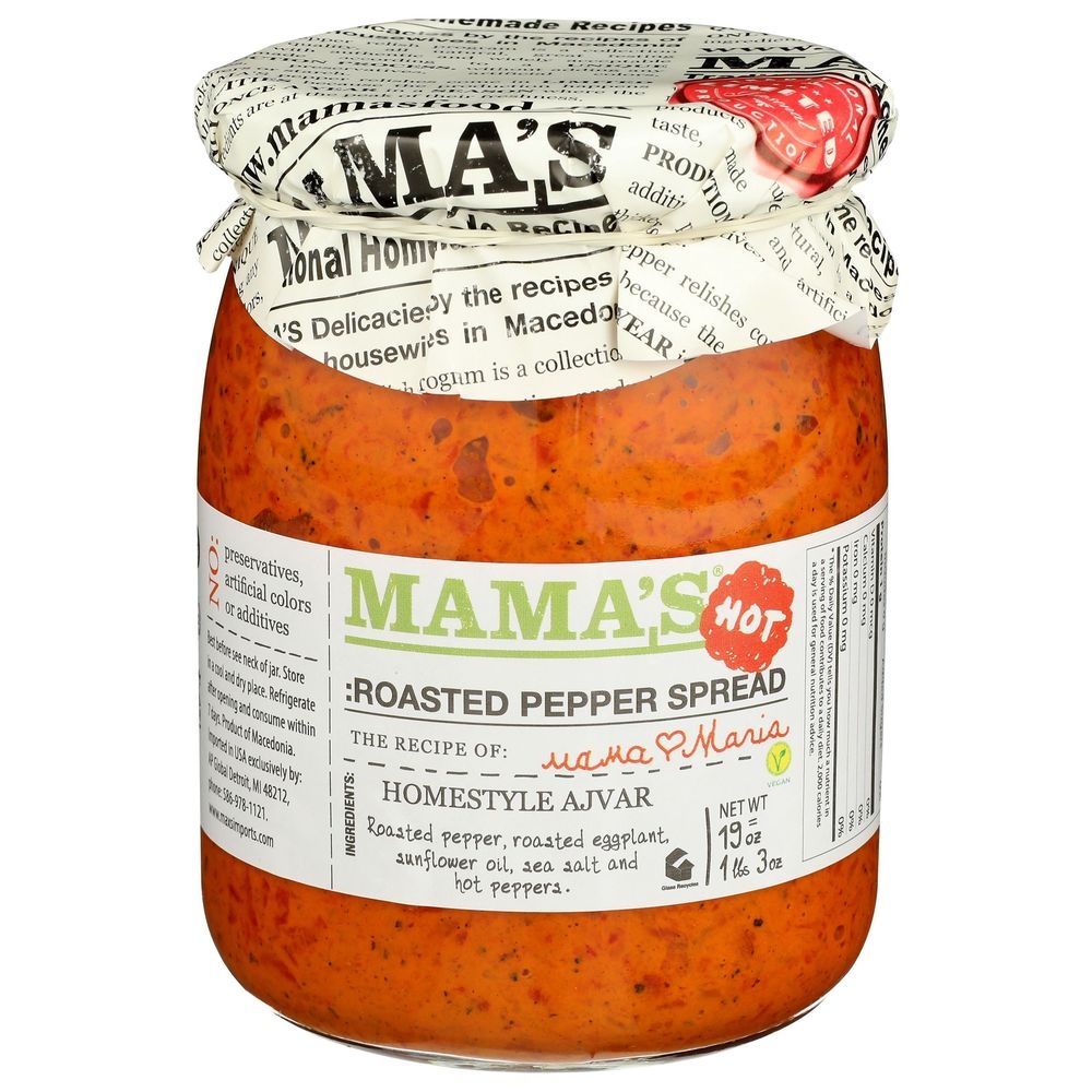 Mamas Hot Roasted Pepper Spread, 19 Ounce -- 6 per case