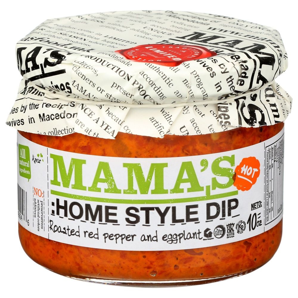 Mamas Roasted Red Pepper and Egg Plant Hot HomeStyle Dip, 10 Ounce -- 6 per case