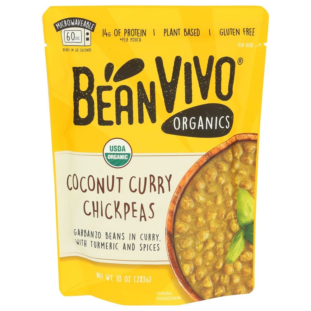 Beanvivo Organic Coconut Curry Chickpeas, 10 Ounce -- 6 per case