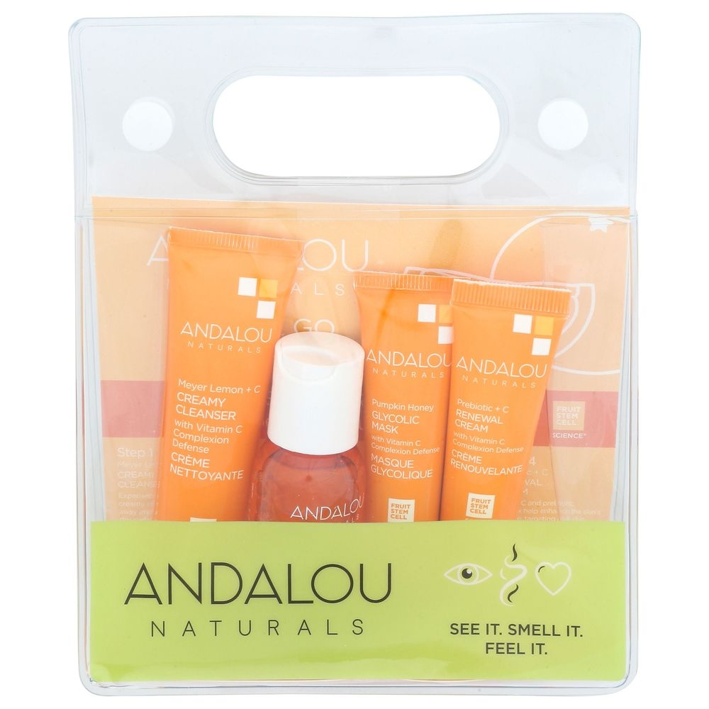 Andalou Naturals On The Go Essentials - The Brightening Routine, 4 count