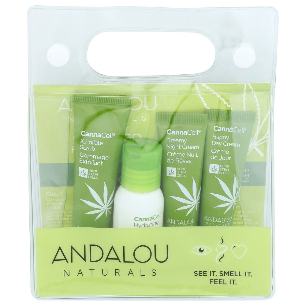 Andalou Naturals On The Go Essentials - The CannaCell Uplifting Routine, 4 count