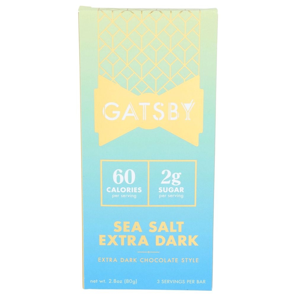 Gatsby Sea Salt Extra Dark Chocolate Bar, 2.8 Ounce -- 12 per case