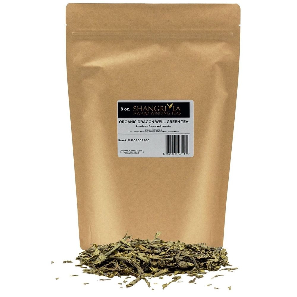 Shangri La Organic Loose Leaf Dragon Well Green Tea, 8 Ounce