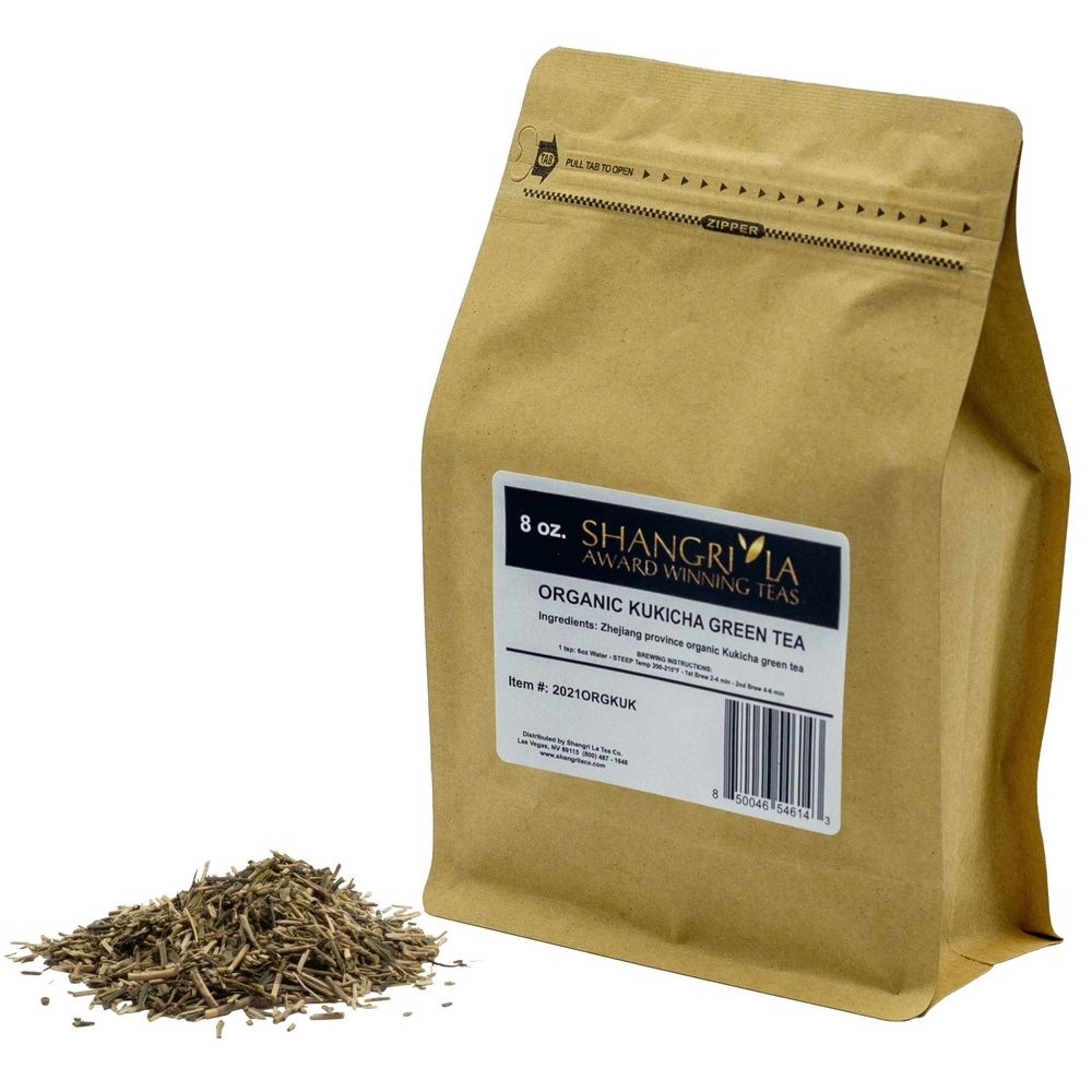 Shangri La Organic Loose Leaf Kukicha Green Tea, 8 Ounce
