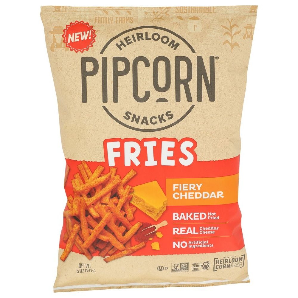 Pipcorn Fiery Cheddar Fries, 5 Ounce -- 12 per case