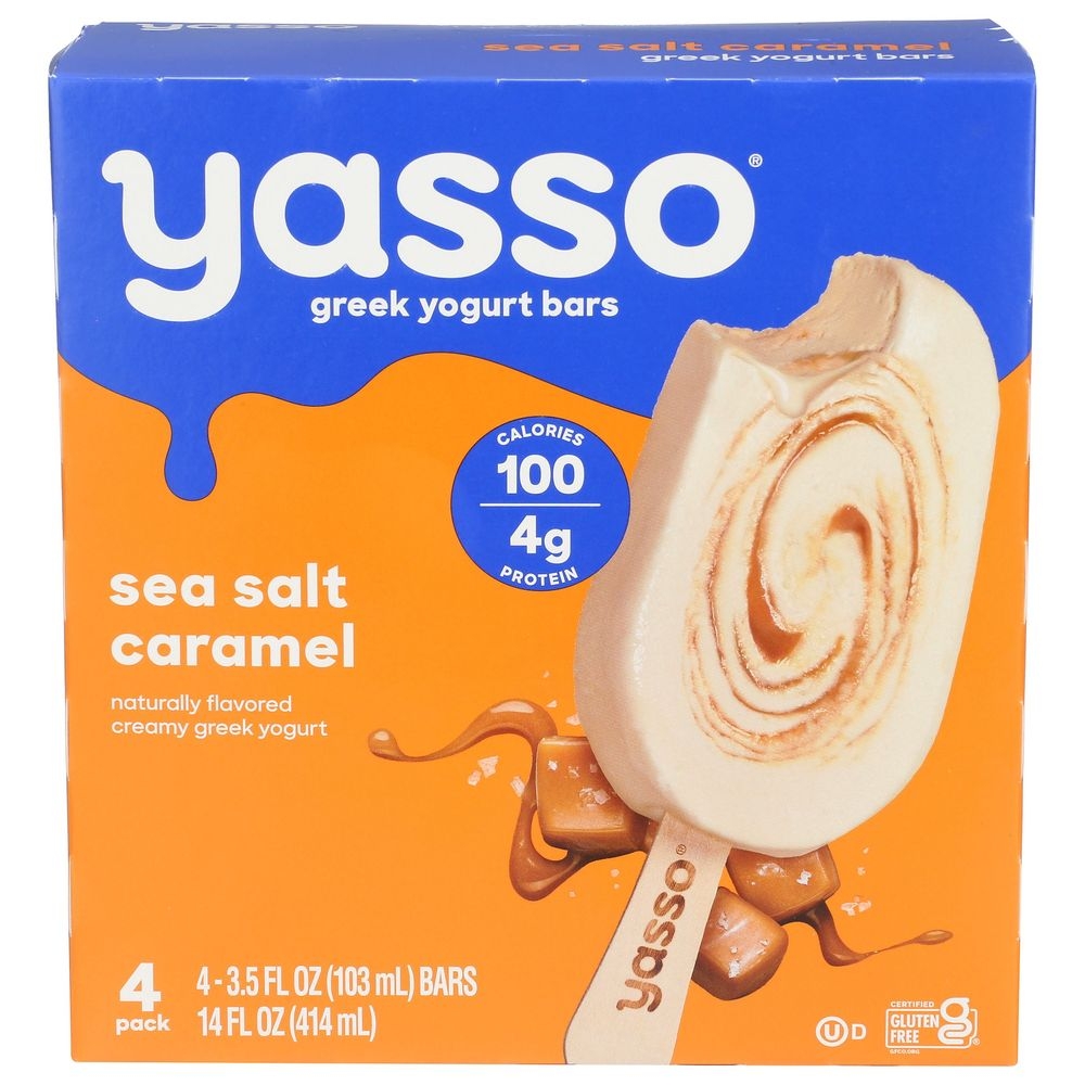 Yasso Sea Salt Caramel Greek Yogurt Bar, 14 Ounce -- 8 per case