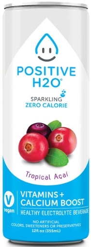 Positive H2O Tropical Acai Electrolyte Sparkling Beverage, 12 Fluid Ounce -- 12 per case