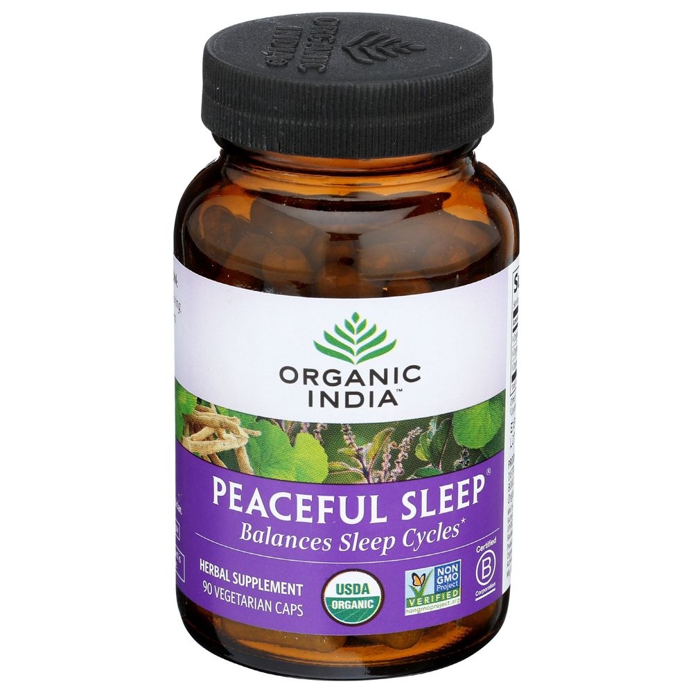 Organic India Peaceful Sleep Vegetarian Capsules, 90 count