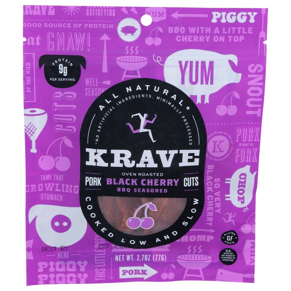 Krave Black Cherry BBQ Pork Jerky, 2.7 Ounce -- 8 per case