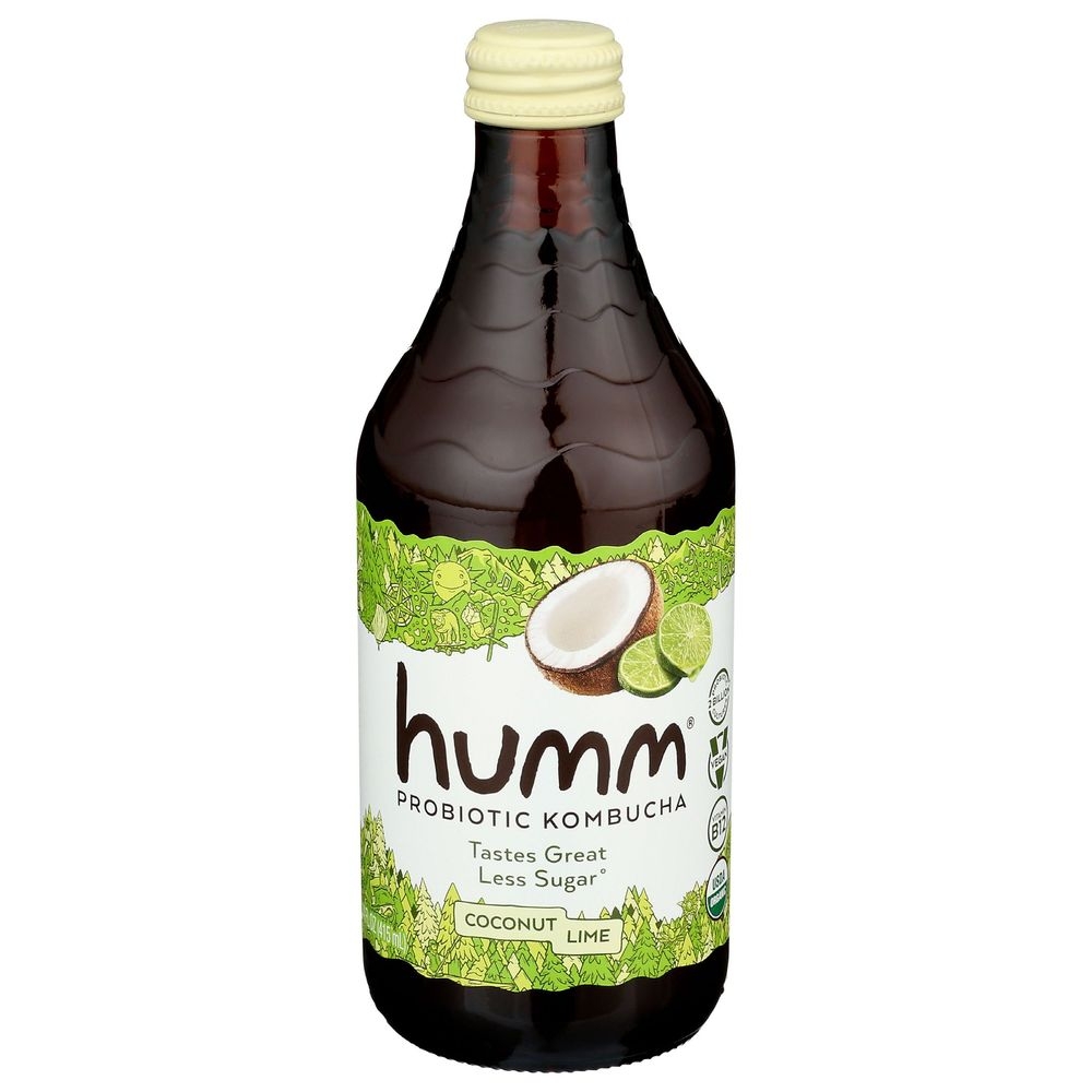 Humm Coconut Lime Probiotic Kombucha, 14 Fluid Ounce -- 12 per case