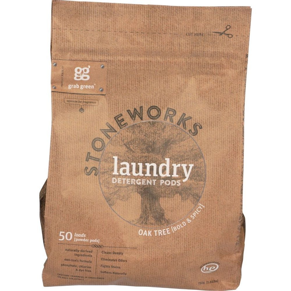 Grab Green Stoneworks Oak Tree Laundry Detergent Pod, 1.65 Pound -- 6 per case
