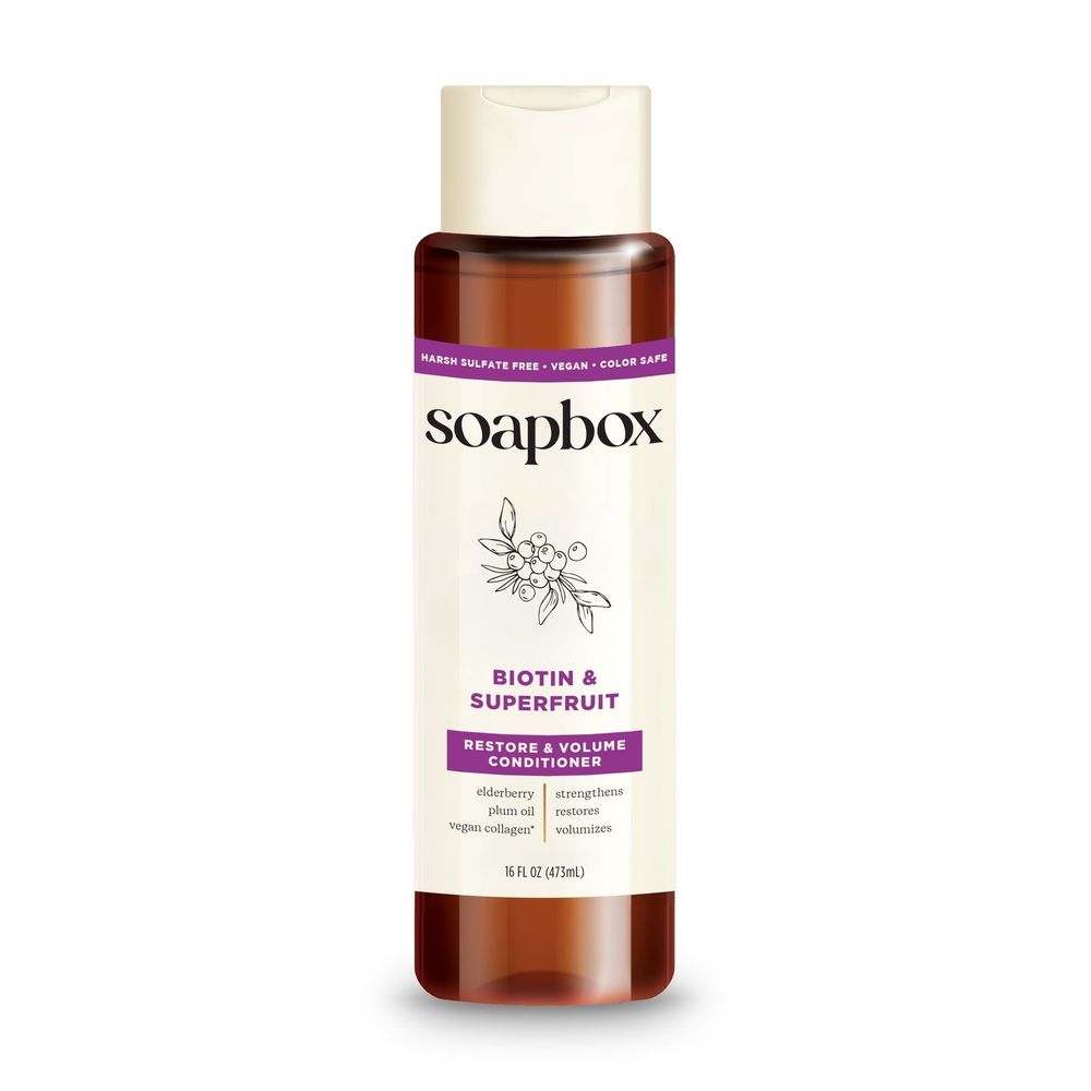Soapbox Biotin and Superfruit Blend Strengthening Conditioner, 16 Fluid Ounce