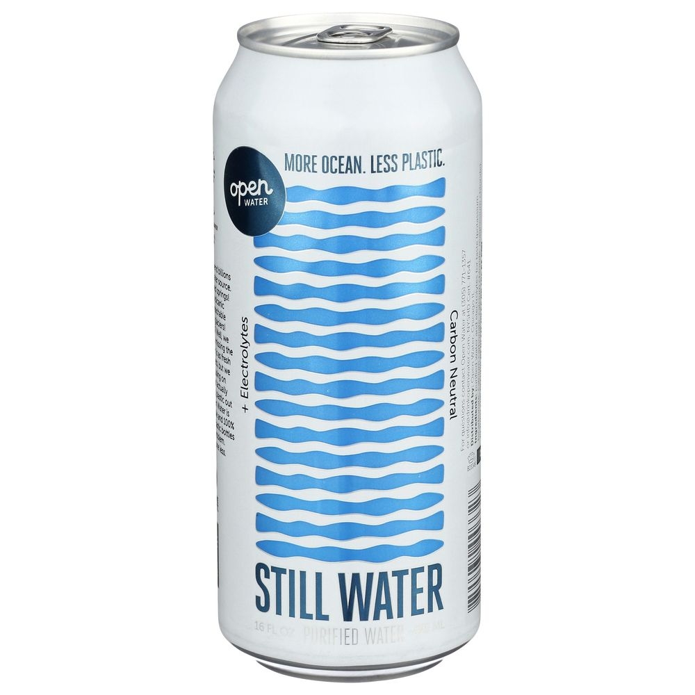 Open Water Unflavored Purified Still Water with Electrolytes, 16 Fluid Ounce -- 12 per case