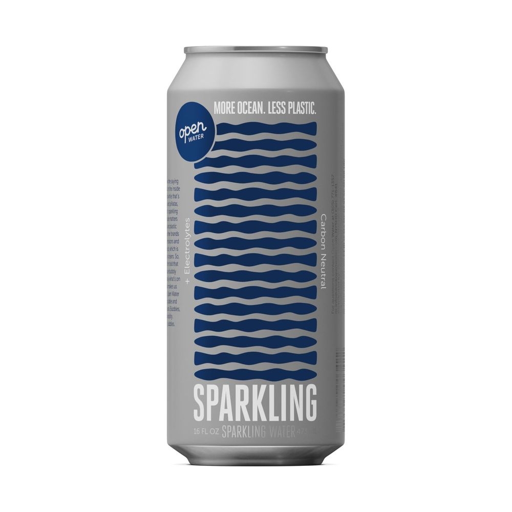 Open Water Sparkling Water with Electrolytes, 16 Fluid Ounce Aluminum Can -- 12 per case