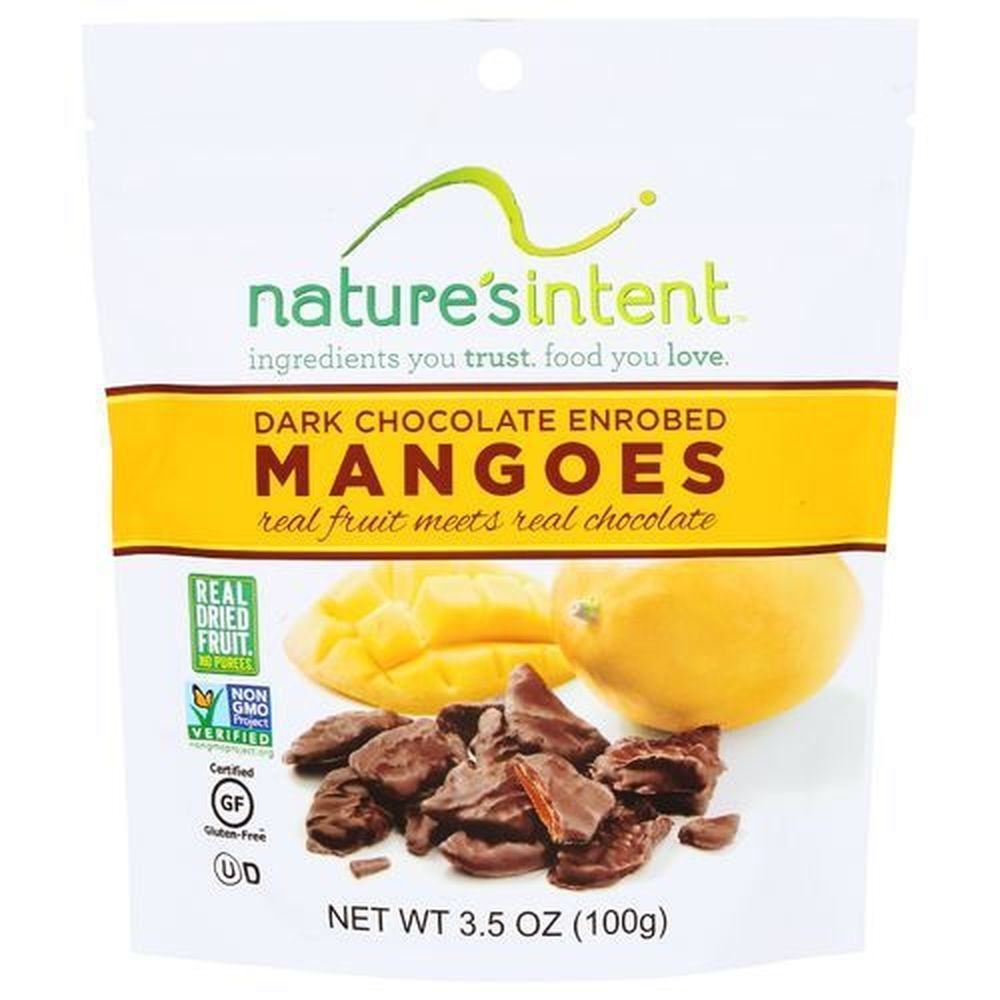 Natures Intent Dark Chocolate Enrobed Mangoes, 3.5 Ounce -- 12 per case