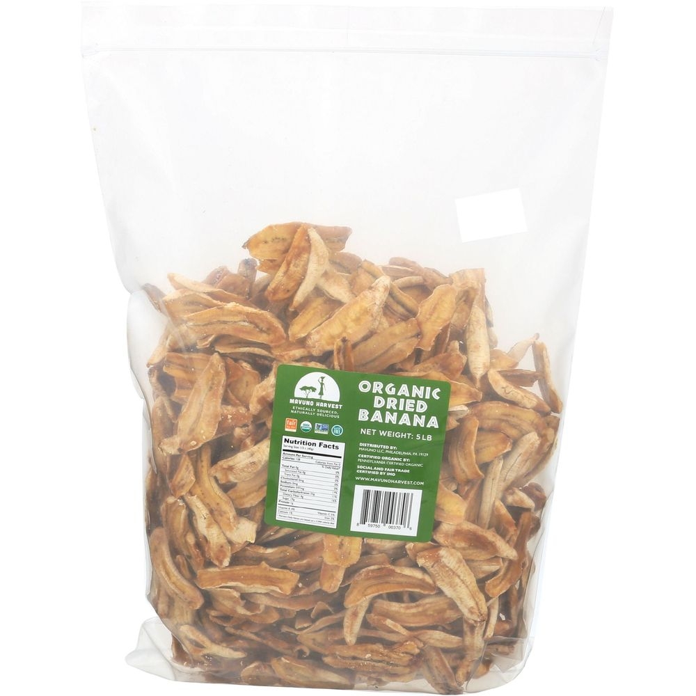 Mavuno Harvest Organic Dried Banana Chips, 5 Pound -- 2 per case