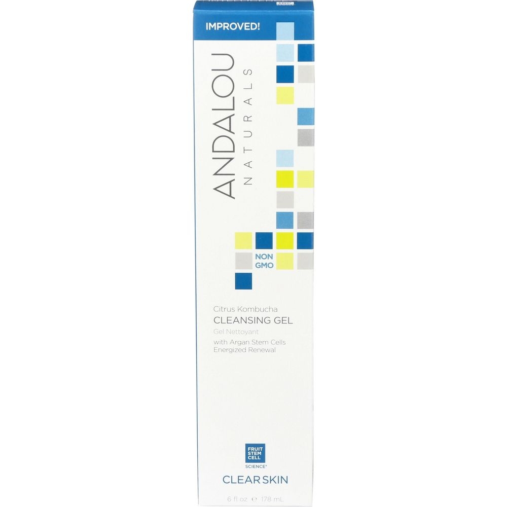 Andalou Naturals Citrus Kombucha Clear Skin Cleansing Gel, 6 Ounce