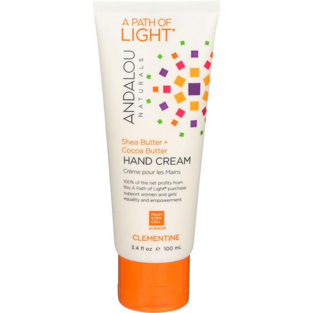 Andalou Naturals Shea Butter Plus Cocoa Butter Clementine Hand Cream, 3.4 Fluid Ounce