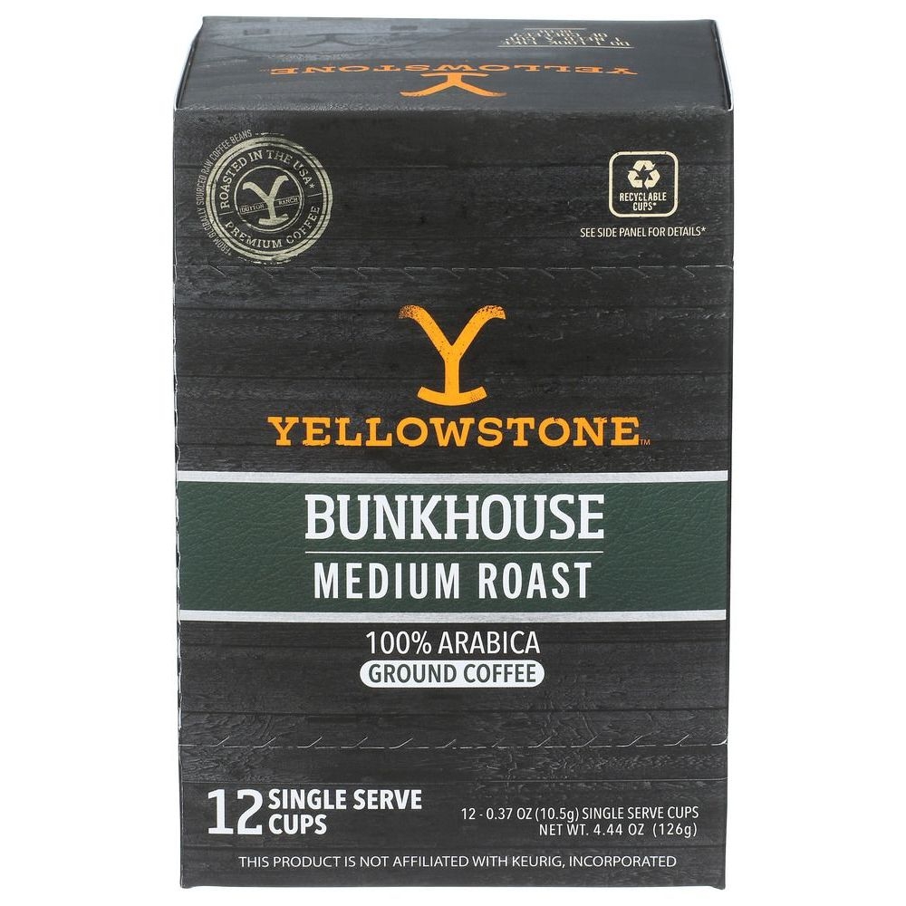 Yellowstone Bunkhouse Medium Roast Single Serve Coffee Pods, 4.44 Ounce -- 6 per case