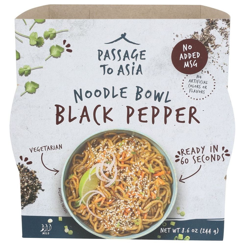 Passage Foods Black Pepper Noodle Bowl, 8.6 Ounce -- 4 per case