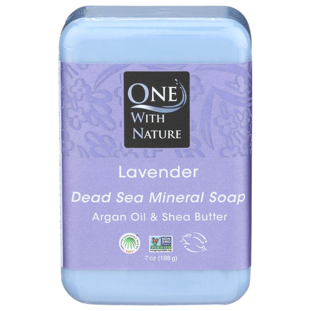 One With Nature Lavender Dead Sea Mineral Soap Bar, 7 Ounce